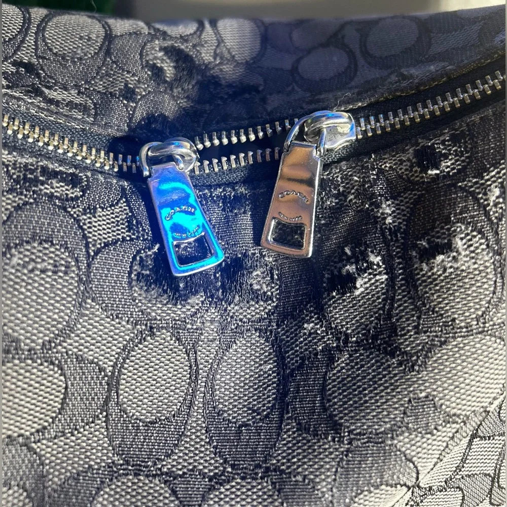 Coach Signature Monogram Large Saffiano Hobo Shoulder Used Bag